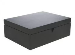 Bredemeijer Theedoos Met 4 Blikjes En Theemaatlepel Bamboe Zwart