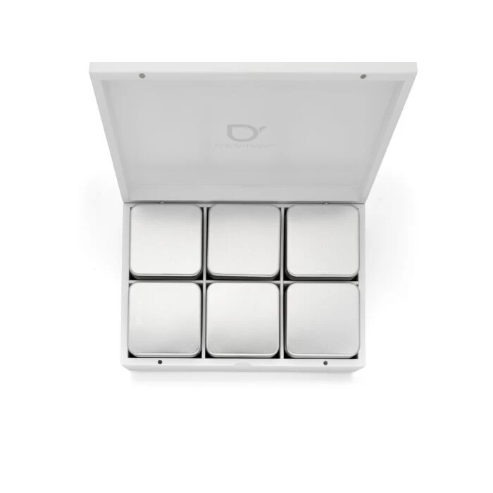 Bredemeijer Theedoos Met 6 Blikjes Bamboe Wit 2 Bredemeijer Theedoos Met 6 Blikjes Bamboe Wit - Afbeelding 2