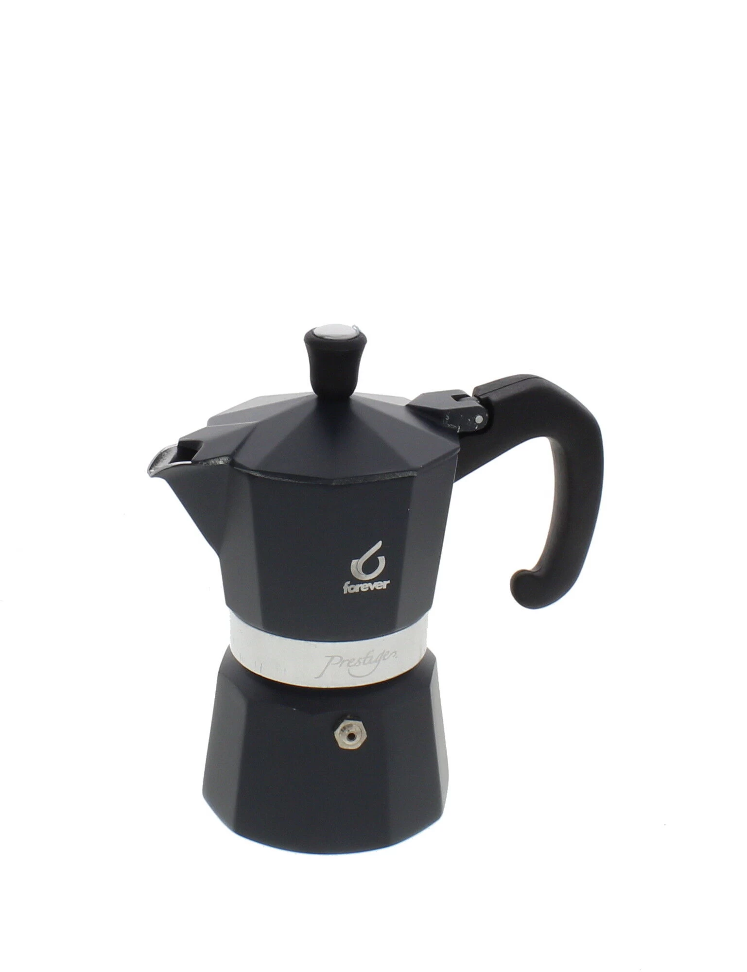 Forever Prestige Noblesse Mokapot 2-kops Aluminium Zwart 1 Forever Prestige Noblesse Mokapot 2-kops Aluminium Zwart