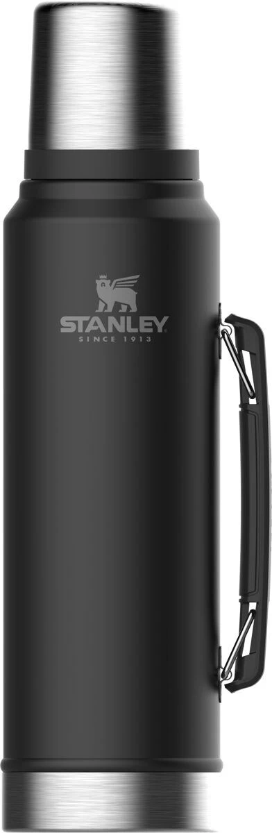 Stanley Classic Thermosfles 1 Liter Mat Zwart 2 Stanley Classic Thermosfles 1 Liter Mat Zwart - Afbeelding 2