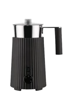 Alessi Plissé Elektrische Melkopschuimer 350 Ml Rvs Zwart