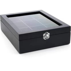 Bredemeijer Theedoos 9 Vakken Bamboe Zwart / Glas