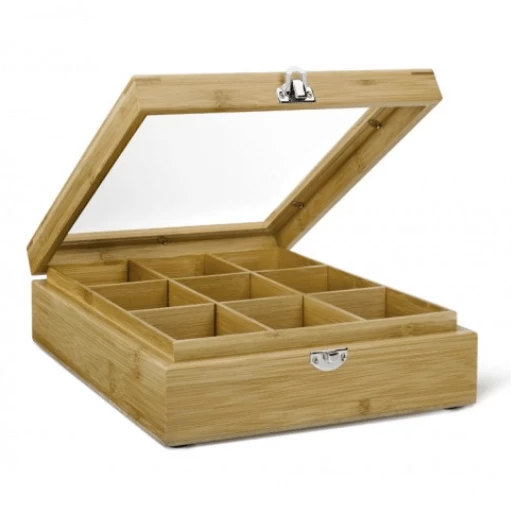 Bredemeijer Theedoos 9 Vakken Hout Naturel 2 Bredemeijer Theedoos 9 Vakken Hout Naturel - Afbeelding 2