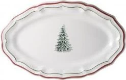 Gien Filet Noël Ovale Serveerschaal ø 41 X 26,2 Cm Keramiek