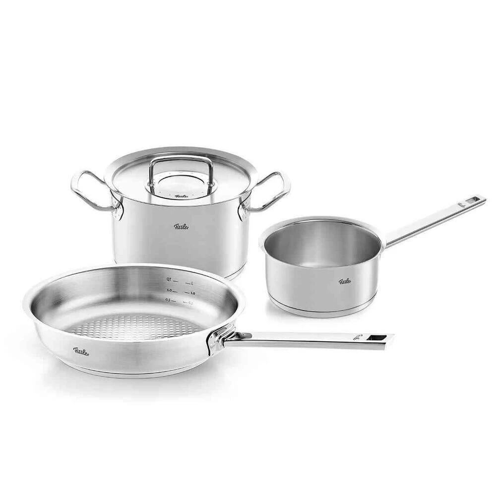 Fissler Original Profi Pannenset Met RVS Deksels 3-delig 1 Fissler Original Profi Pannenset Met RVS Deksels 3-delig