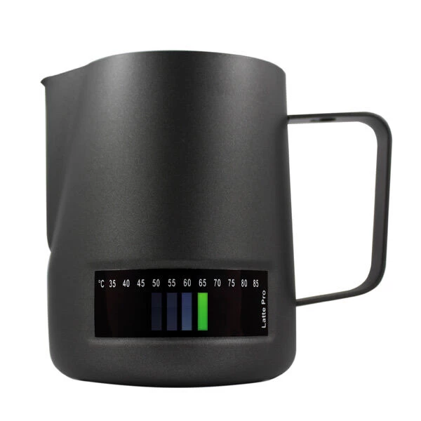 Latte Pro Melkkan Met Temperatuurindicatie 600 Ml Zwart 1 Latte Pro Melkkan Met Temperatuurindicatie 600 Ml Zwart