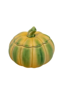 Bordallo Pompoen Pot Met Deksel 1,5 Liter Aardewerk Geel/groen