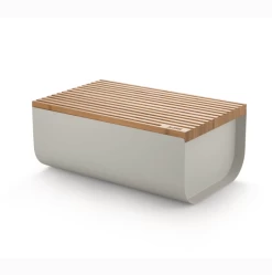 Alessi BG03 WG Mattina Broodtrommel Met Snijplank 34 X 21 Cm Staal Warmgrijs